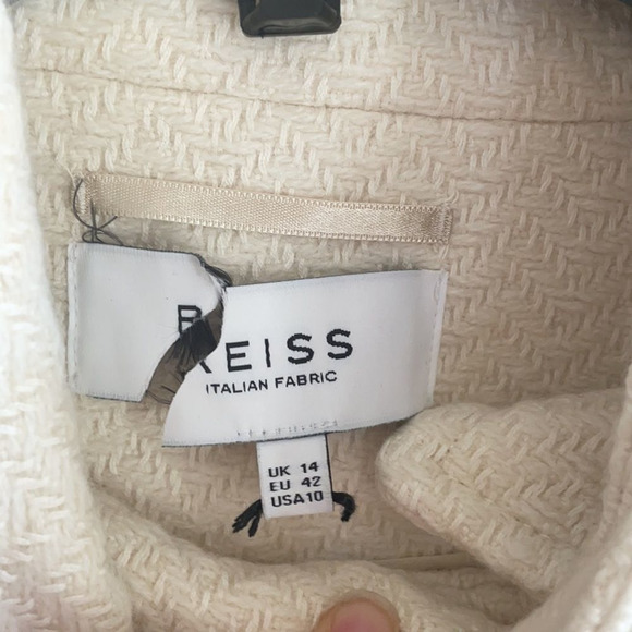New Reiss Clara short biker jacket 10 ivory nwot - Picture 8 of 11